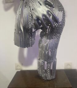 Contemporary Scrap Metal Sculpture Torso -Stunning Handmade Metal Wall statue