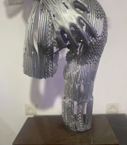 Contemporary Scrap Metal Sculpture Torso -Stunning Handmade Metal Wall statue
