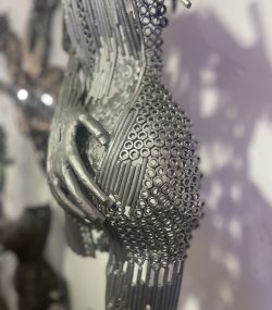 Contemporary Scrap Metal Sculpture Torso -Stunning Handmade Metal Wall statue