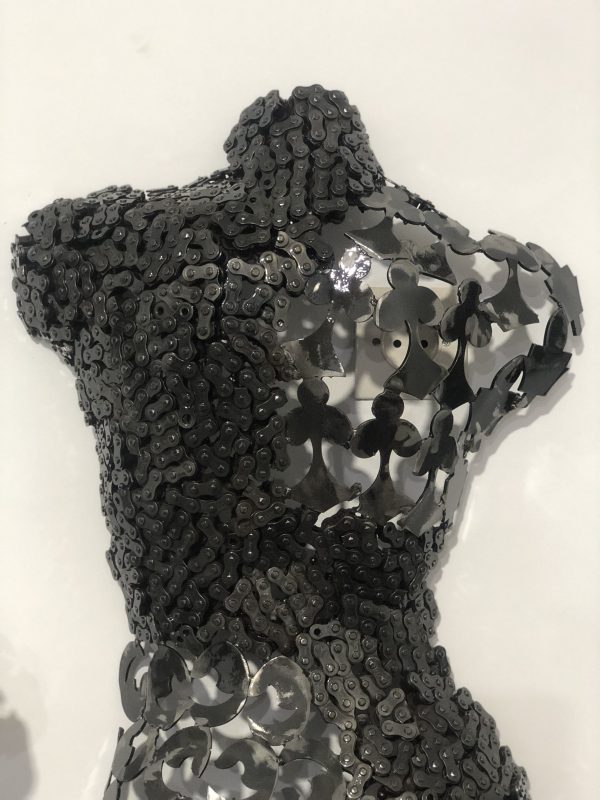 Contemporary Scrap Metal Sculpture Torso - Handmade Steel Art