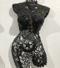 Artistic Steel Scrap Bust Sculpture - Handmade Steel Art Elegant Women Torso