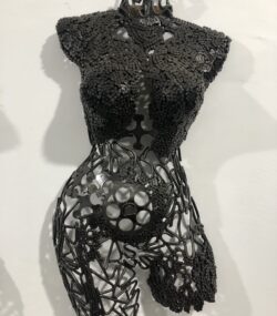 Artistic Steel Scrap Bust Sculpture - Handmade Steel Art Elegant Women Torso