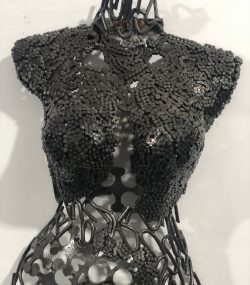 Artistic Steel Scrap Bust Sculpture - Handmade Steel Art Elegant Women Torso