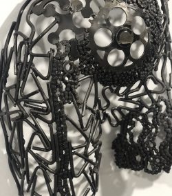 Artistic Steel Scrap Bust Sculpture - Handmade Steel Art Elegant Women Torso