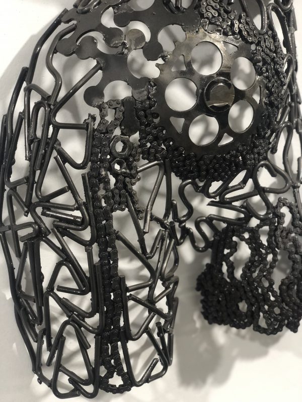 Artistic Steel Scrap Bust Sculpture - Handmade Steel Art Elegant Women Torso
