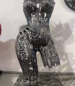 Artistic Steel Scrap Bust Sculpture - Handmade Steel Art Stunning Handcrafted Metal Wall Sculpture