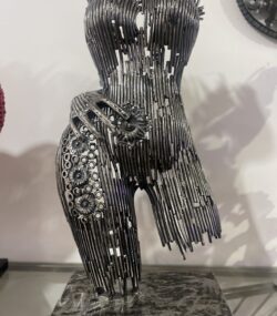 Artistic Steel Scrap Bust Sculpture - Handmade Steel Art Stunning Handcrafted Metal Wall Sculpture