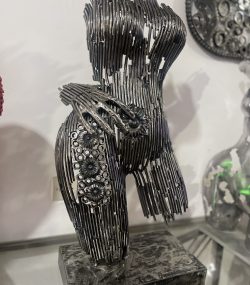 Artistic Steel Scrap Bust Sculpture - Handmade Steel Art Stunning Handcrafted Metal Wall Sculpture