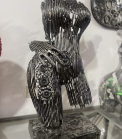 Artistic Steel Scrap Bust Sculpture - Handmade Steel Art Stunning Handcrafted Metal Wall Sculpture