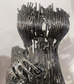 Artistic Steel Scrap Bust Sculpture - Handmade Steel Art Stunning Handcrafted Metal Wall Sculpture