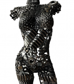 Eco-Friendly Scrap Metal Sculpture Torso - Handmade Steel Art