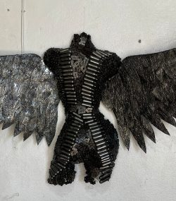 Eco-Friendly Scrap Metal Sculpture Torso - Handmade Steel Art