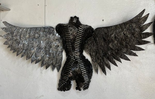 Eco-Friendly Scrap Metal Sculpture Torso - Handmade Steel Art