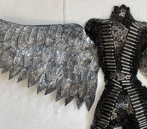 Eco-Friendly Scrap Metal Sculpture Torso - Handmade Steel Art