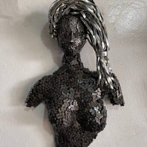 Eco-Friendly Scrap Metal Sculpture Torso - Handmade Steel Art-Timeless bust Beauty