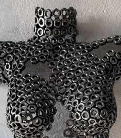 Eco-Friendly Scrap Metal Sculpture Torso - Handmade Steel Art