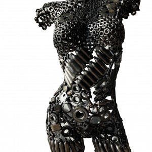 Eco-Friendly Scrap Metal Sculpture Torso - Handmade Steel Art