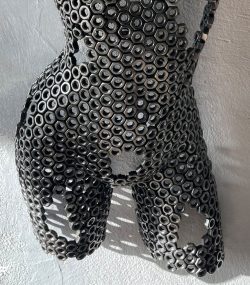 Eco-Friendly Scrap Metal Sculpture Torso - Handmade Steel Art