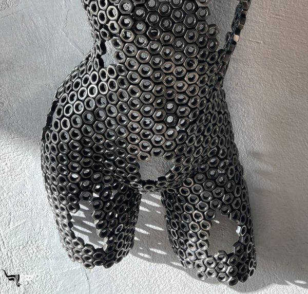 Eco-Friendly Scrap Metal Sculpture Torso - Handmade Steel Art