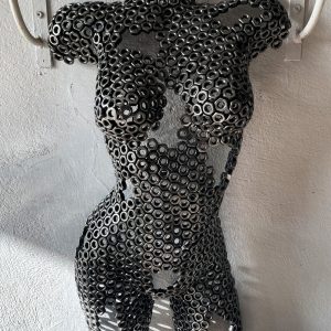 Eco-Friendly Scrap Metal Sculpture Torso - Handmade Steel Art