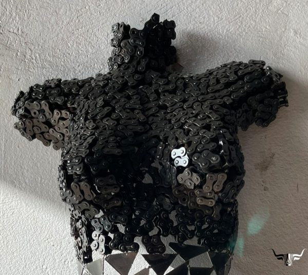 Handcrafted Scrap Metal Torso Sculpture - Handmade Steel Art