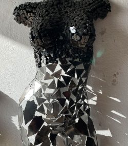 Handcrafted Scrap Metal Torso Sculpture - Handmade Steel Art
