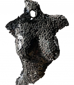 Handcrafted Scrap Metal Torso Sculpture - Handmade Steel Art