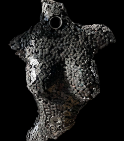 Handcrafted Scrap Metal Torso Sculpture - Handmade Steel Art