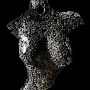 Handcrafted Scrap Metal Torso Sculpture - Handmade Steel Art