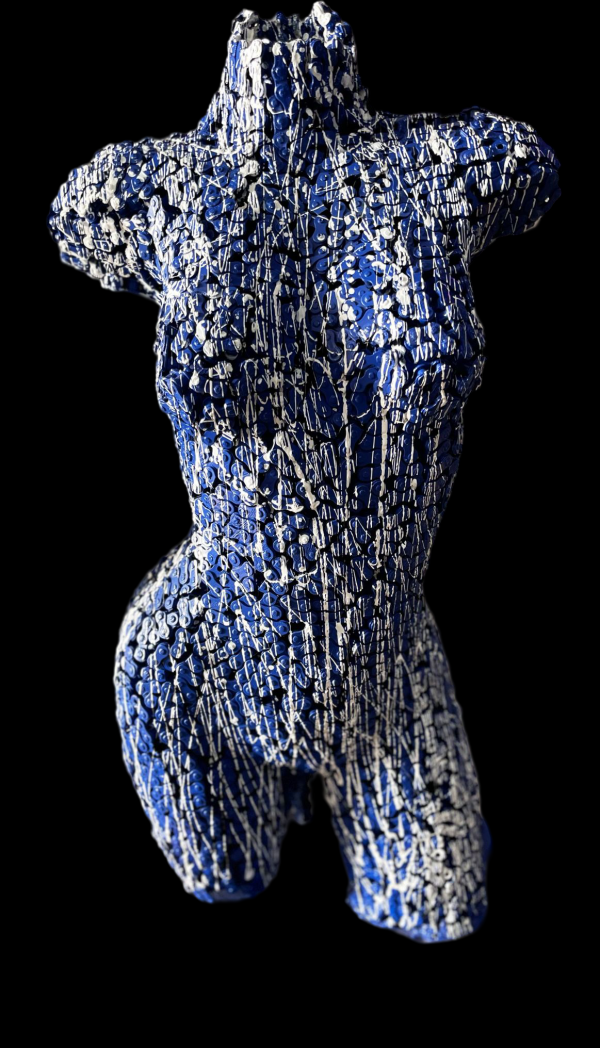 Eco-Friendly Scrap Metal Sculpture Torso - Handmade Steel Art