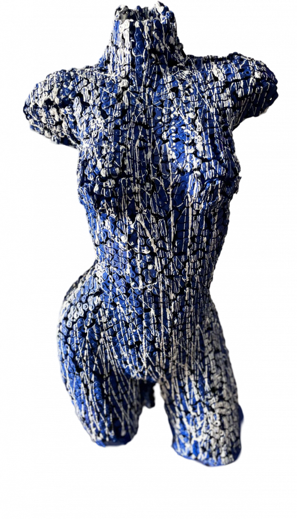 Eco-Friendly Scrap Metal Sculpture Torso - Handmade Steel Art