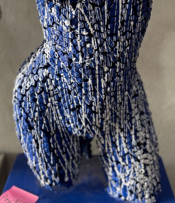 Eco-Friendly Scrap Metal Sculpture Torso - Handmade Steel Art