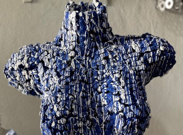 Handmade Steel Bust from Recycled Materials