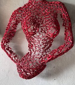 Handmade Steel Bust from Recycled Materials-Metal Female Torso scrap
