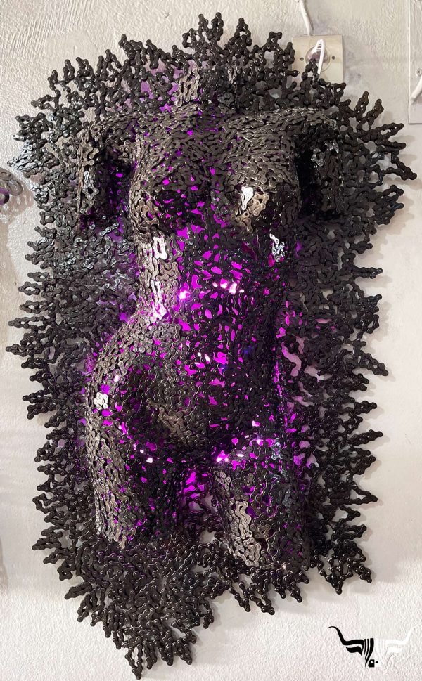 Handmade Steel Bust from Recycled Materials-Metal scrap Female Torso