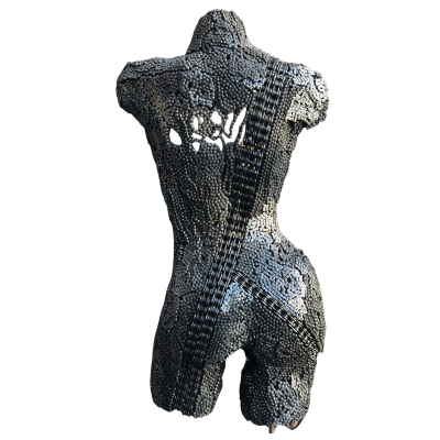 female bust made from chains