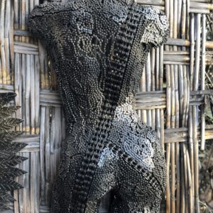 full chained Metal Torso: Stylish Handcrafted Metal Wall Sculpture
