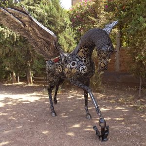 standing Steel Animal Figurine-flying horse -- Wildlife Art -Outdoor art