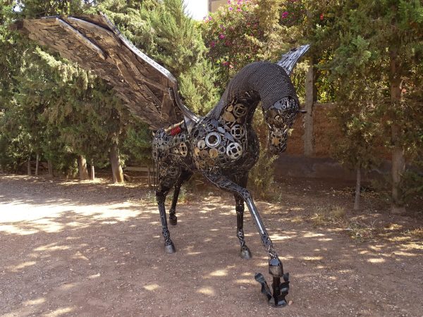 standing Steel Animal Figurine-flying horse -- Wildlife Art -Outdoor art