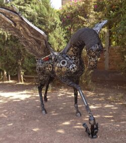 standing Steel Animal Figurine-flying horse -- Wildlife Art -Outdoor art