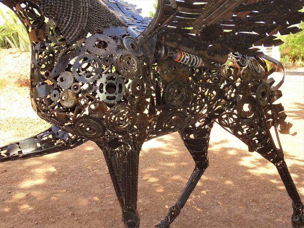 standing Steel Animal Figurine-flying horse -- Wildlife Art -Outdoor art - Image 6