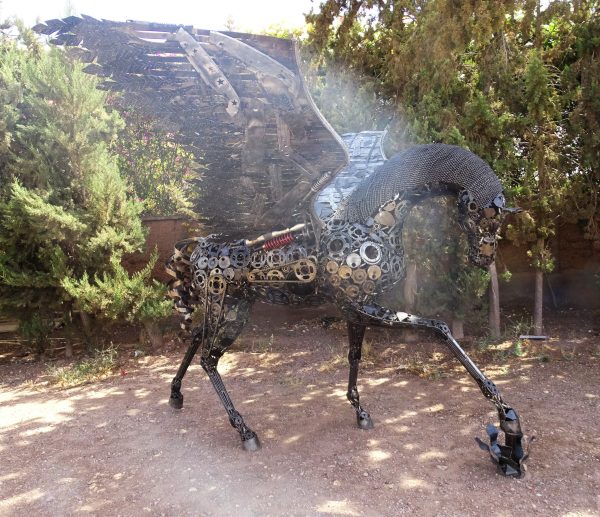 standing Steel Animal Figurine-flying horse -- Wildlife Art -Outdoor art - Image 2