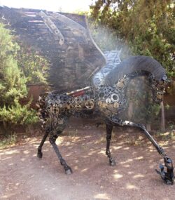 standing Steel Animal Figurine-flying horse -- Wildlife Art -Outdoor art - Image 2