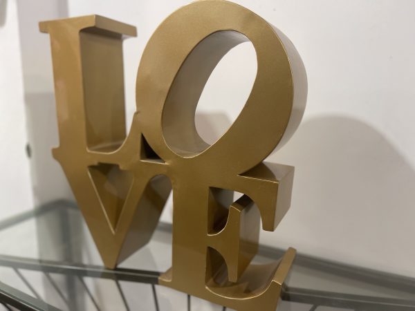 Golden -Love- Metal statue