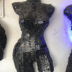 Scrap Metal Torso, Handcrafted Metal Wall Sculpture