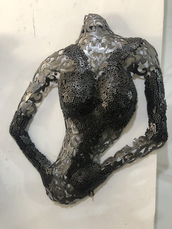 Metal Female Torso scrap  Mannequin |  Wall Art Sculpture | Handmade Steel | Eye-Catching piece - Image 2