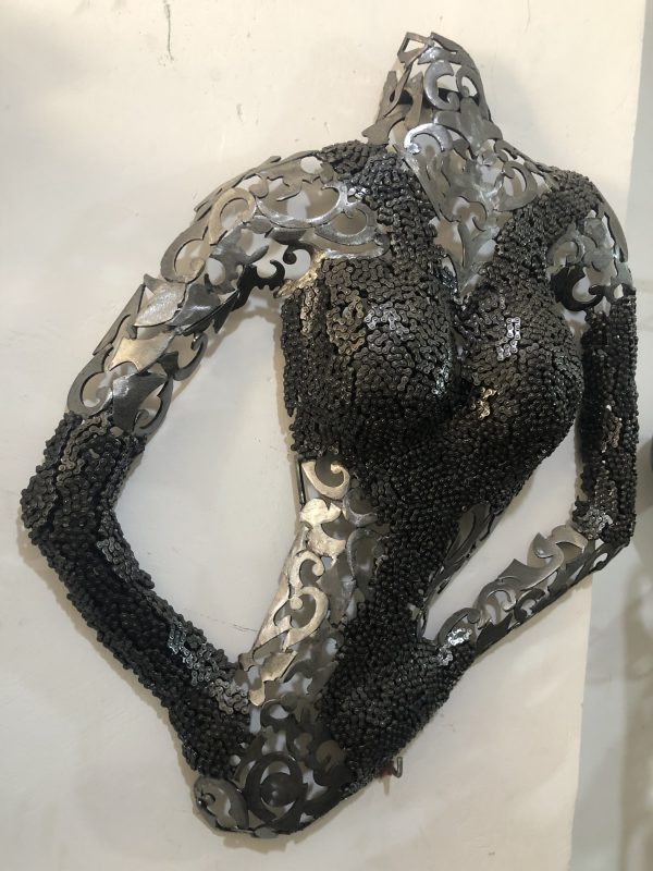 Metal Female Torso scrap  Mannequin |  Wall Art Sculpture | Handmade Steel | Eye-Catching piece - Image 3