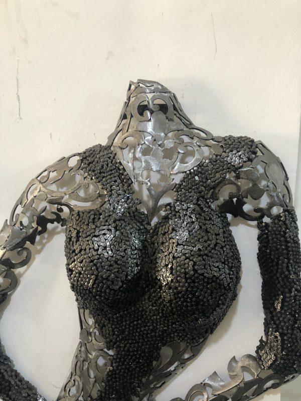 Metal Female Torso scrap  Mannequin |  Wall Art Sculpture | Handmade Steel | Eye-Catching piece - Image 5