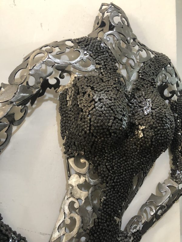 Metal Female Torso scrap  Mannequin |  Wall Art Sculpture | Handmade Steel | Eye-Catching piece - Image 6