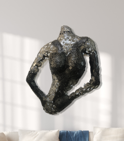 Metal Female Torso scrap  Mannequin |  Wall Art Sculpture | Handmade Steel | Eye-Catching piece
